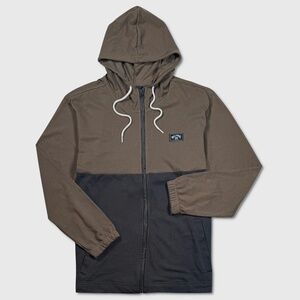 Billabong Abner Full Zip Hoodie - NWT Mens Medium Lt Brn / Dk Brn - #48547-D5